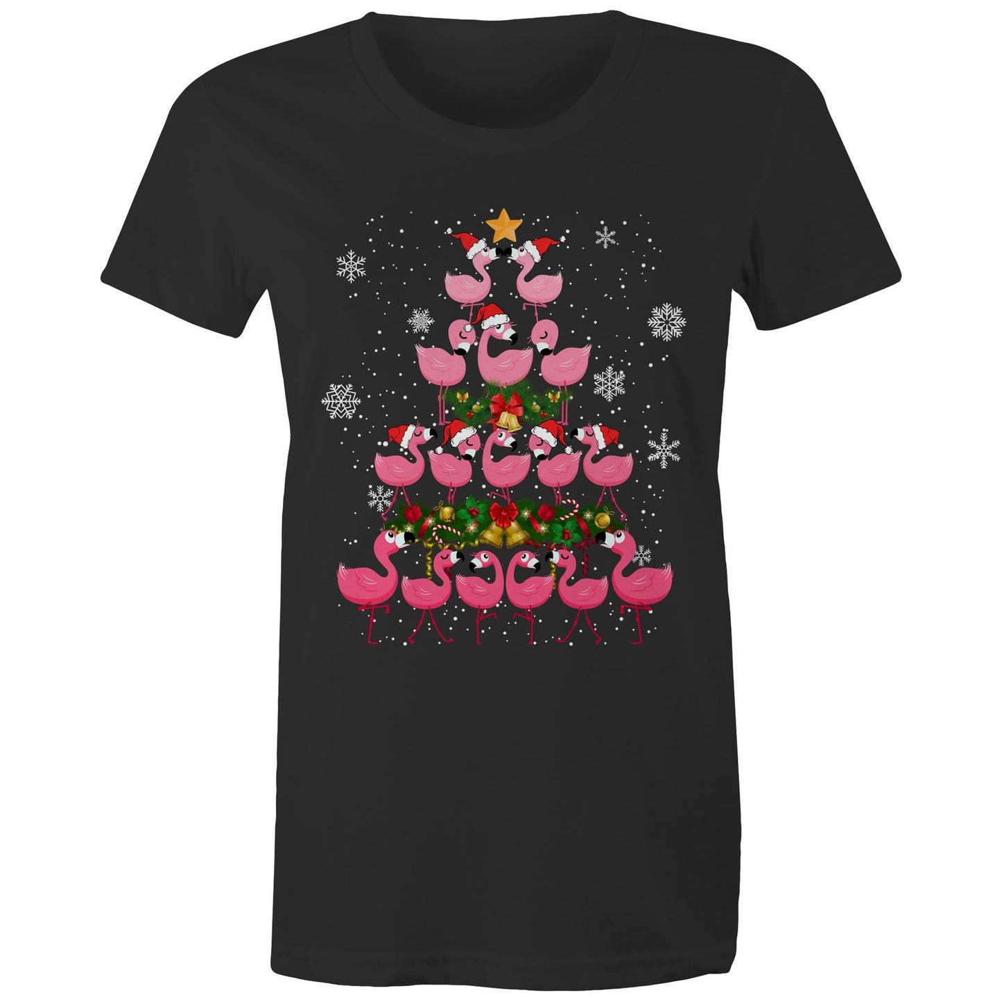 Flamingo Christmas Tree - AS Colour - Women's Maple Tee - 7 Colours