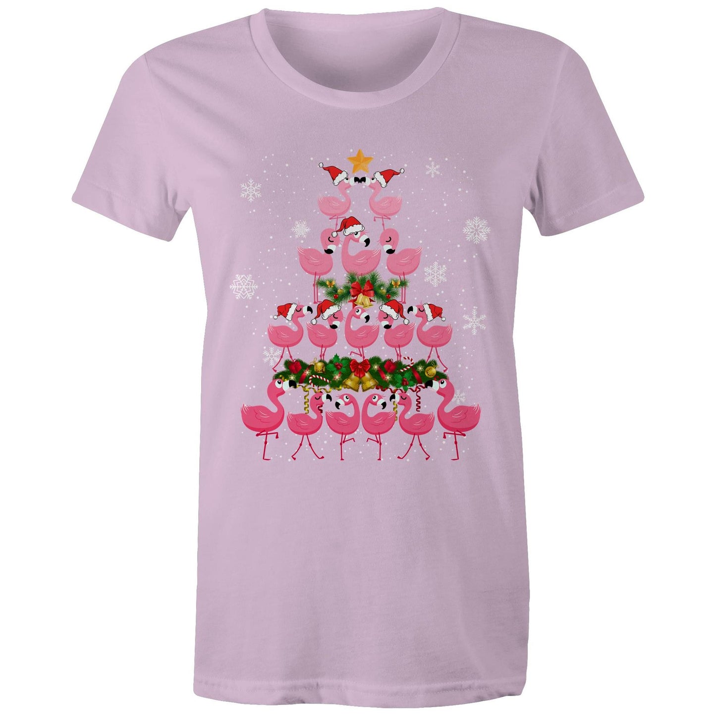 Flamingo Christmas Tree - AS Colour - Women's Maple Tee - 7 Colours