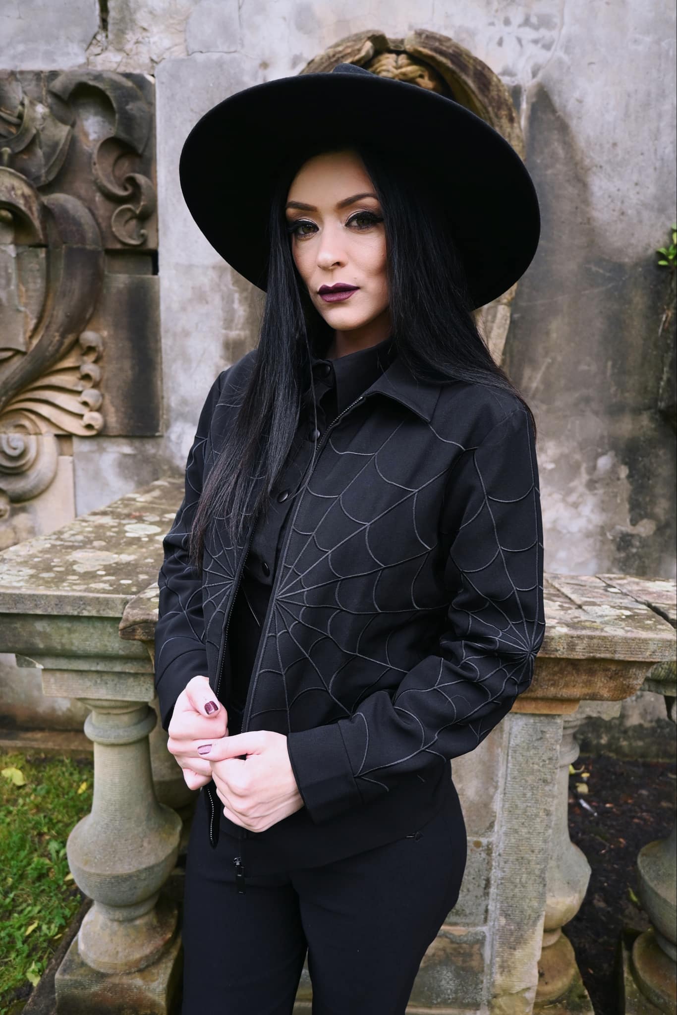 webbed work jacket halloween katakomb lana rose