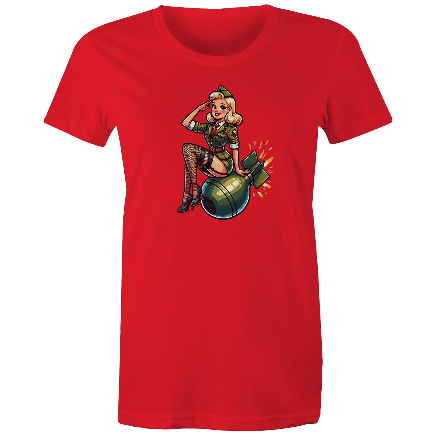 Bombshell Pinup - AS Colour - Women's Maple Tee - 8 Colours