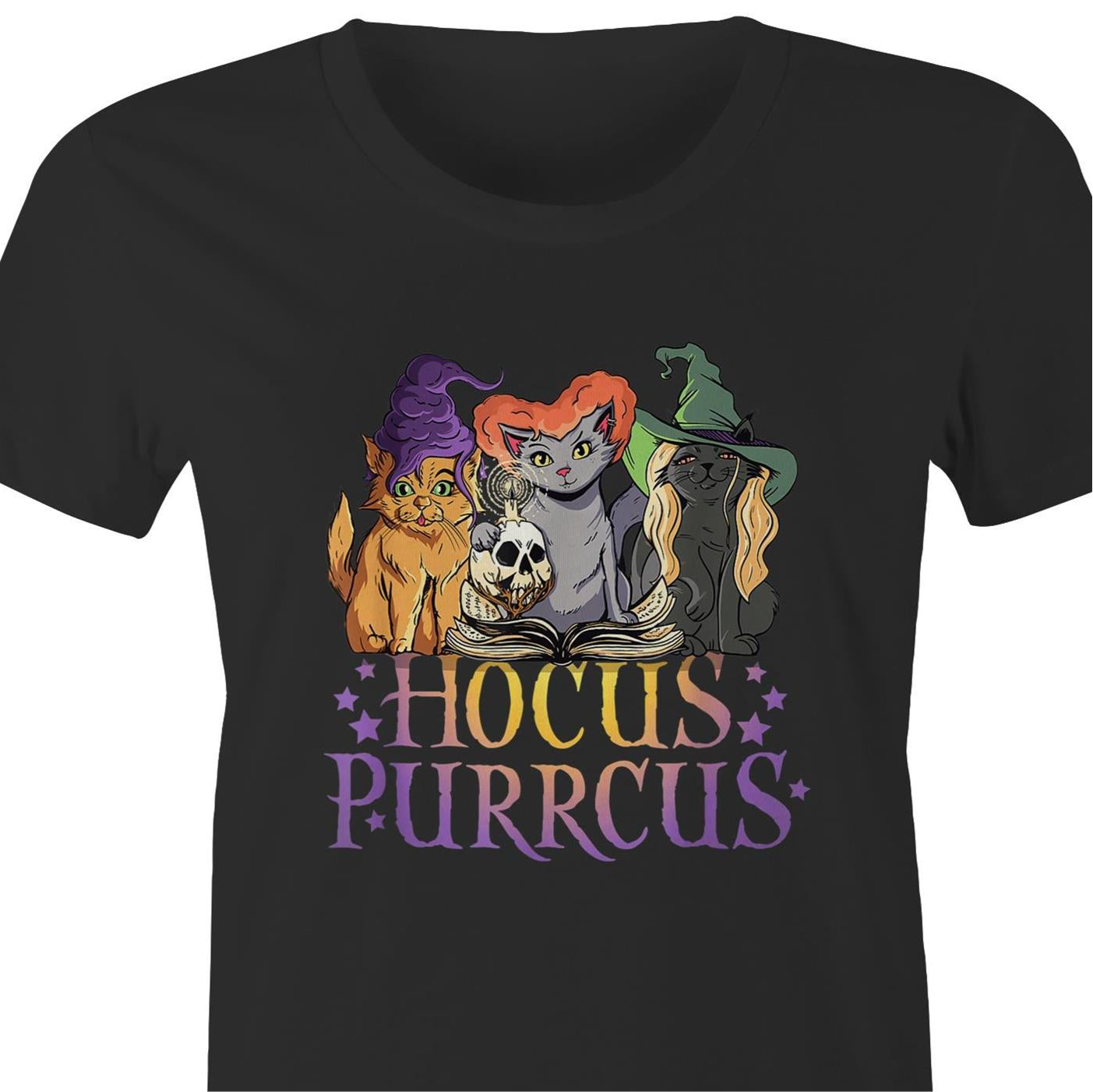 Hocus Purrcus - AS Colour - Women's Maple Tee - Black - Online Ordering Only @BVCM