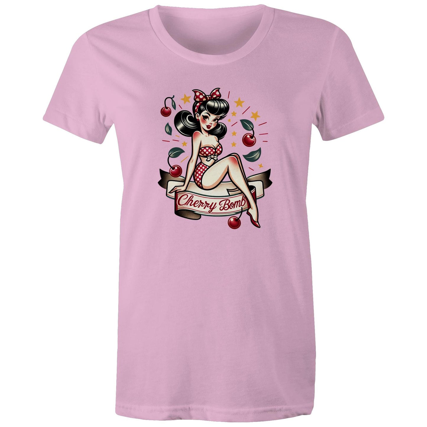 Cherry Bomb Pinup - AS Colour - Women's Maple Tee - 10 Colours
