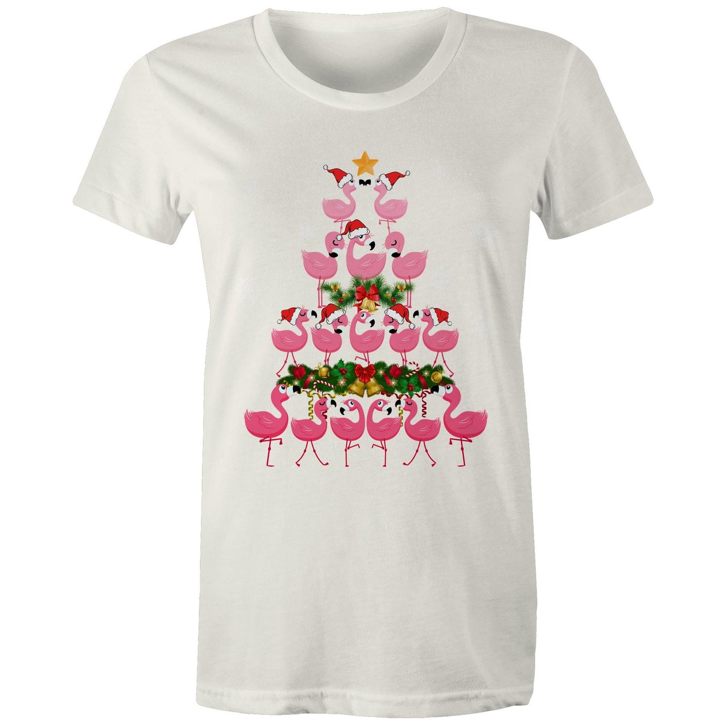 Flamingo Christmas Tree - AS Colour - Women's Maple Tee - 7 Colours