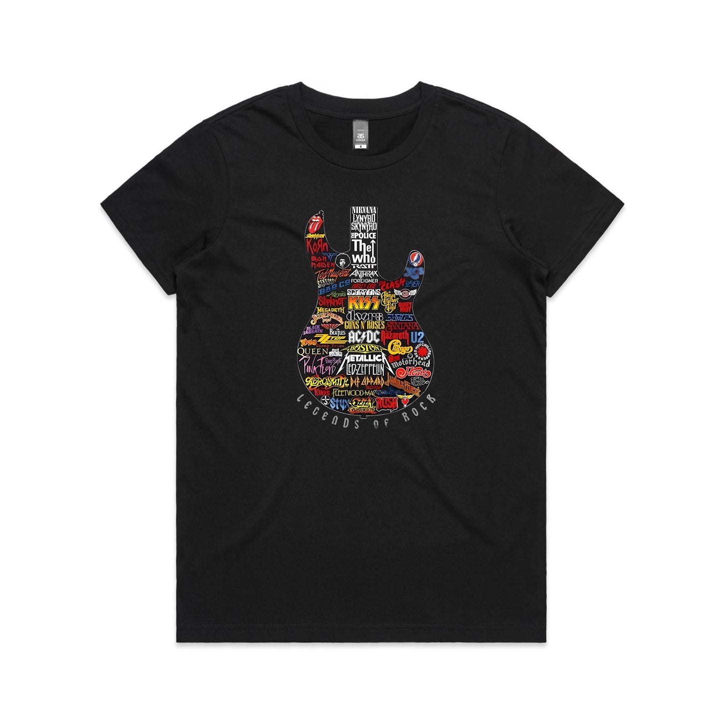 Legends of Rock - Women's Black Tee | This is a Print on Demand Item