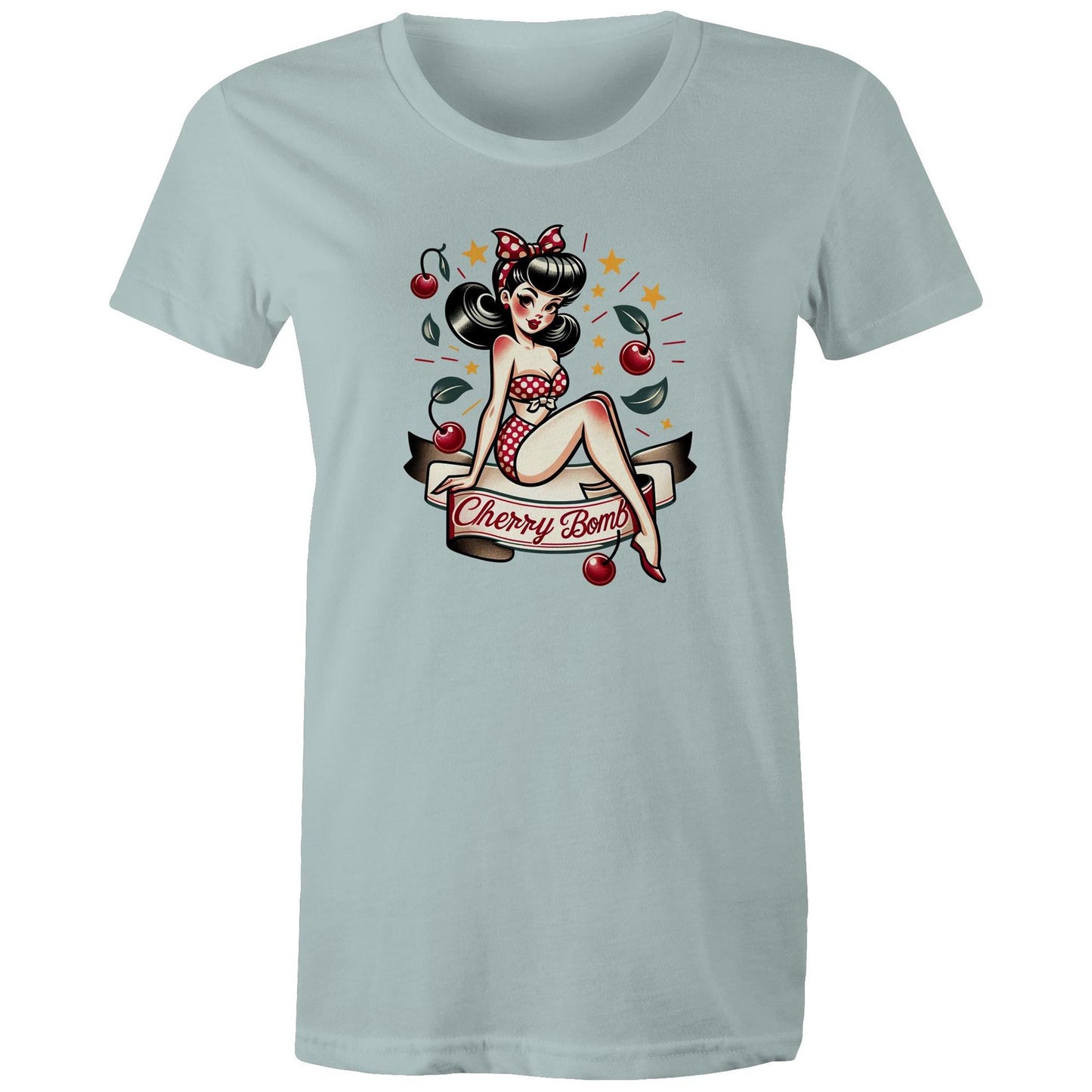 Cherry Bomb Pinup - AS Colour - Women's Maple Tee - 10 Colours