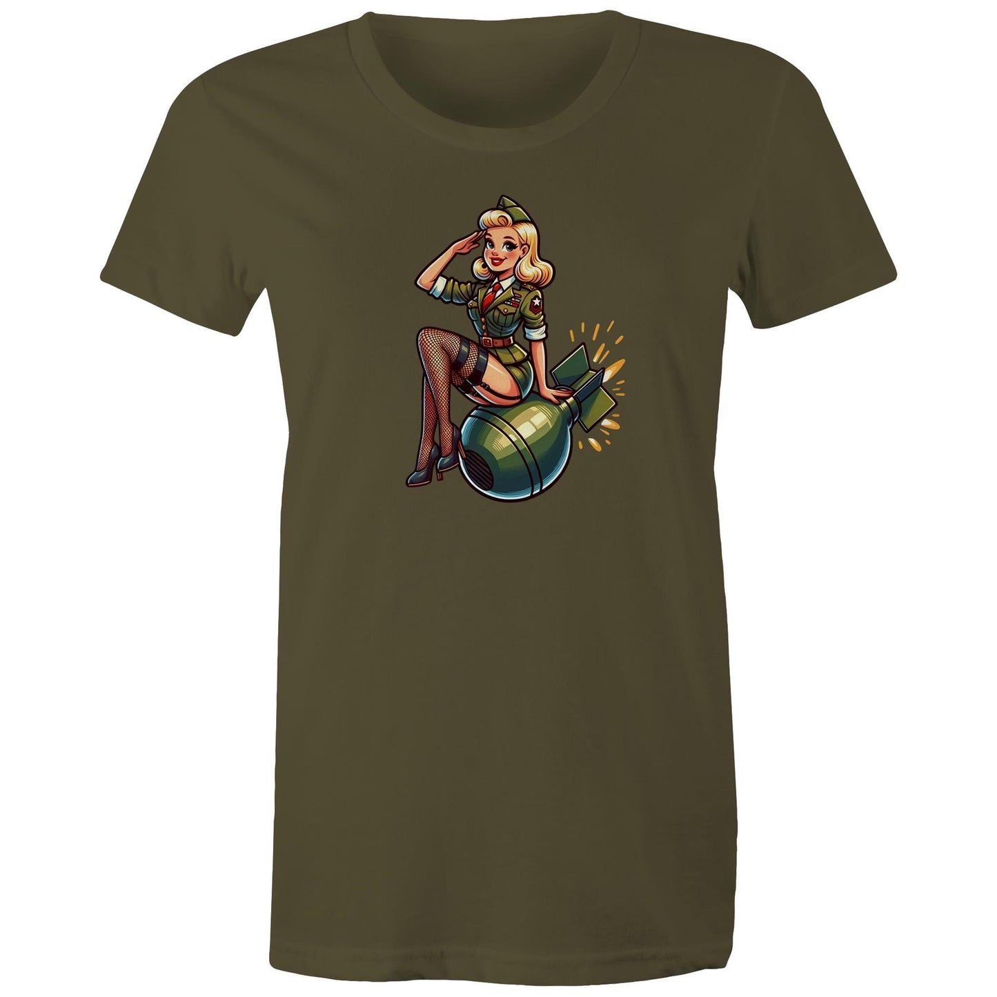 Bombshell Pinup - AS Colour - Women's Maple Tee - 8 Colours