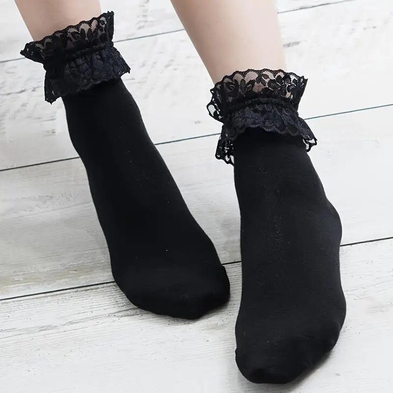 Ruffle Trim Ankle Socks - 3 Colours