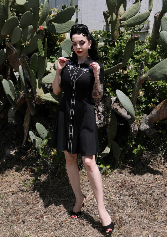 Outlaw Western Dress | Black Widow | Only Sizes XS, Sm & 2XL Left