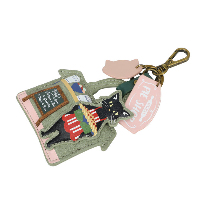 Keychain with a cat design on a white background