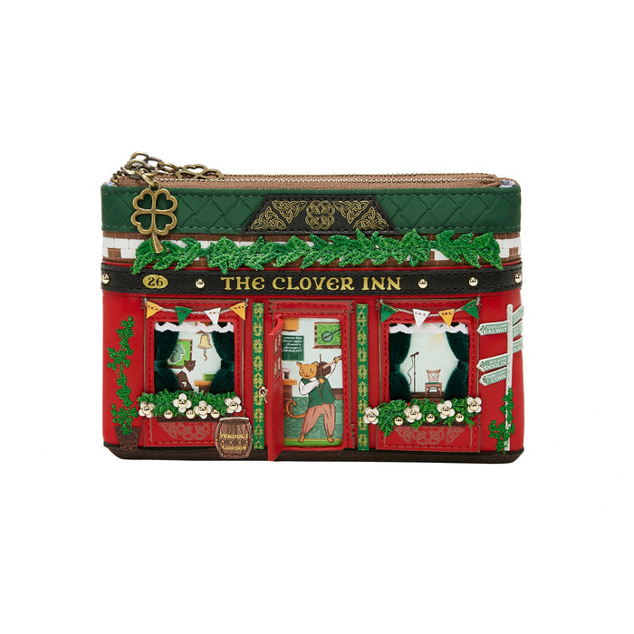 Pouch with 'The Clover Inn' design on a white background