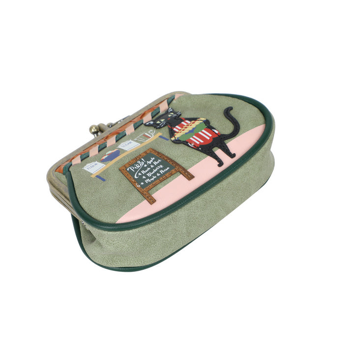 Pouch with a cat design on a white background