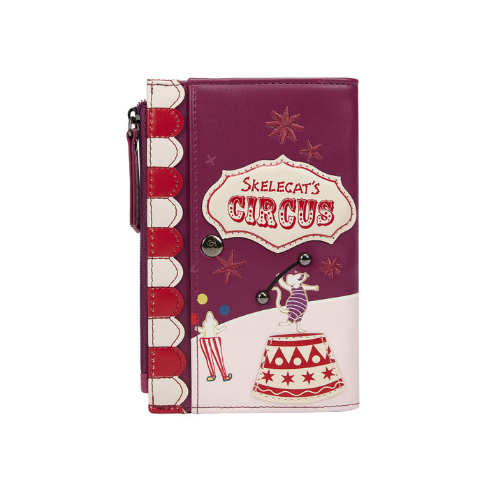 Circus-themed notebook with 'Skelecat's Circus' branding on a white background