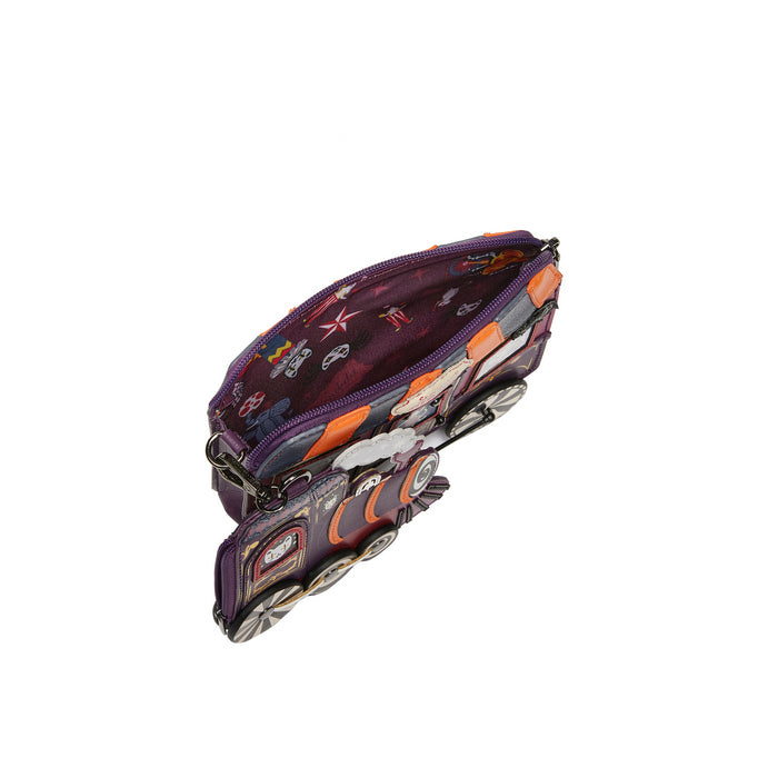 Multicolored pencil case with zipper on a white background