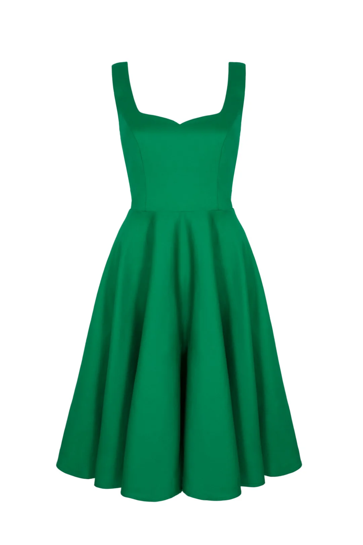 Green dress on a white background