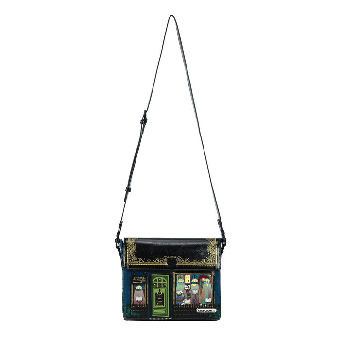 Satchel bag with a unique design on a white background