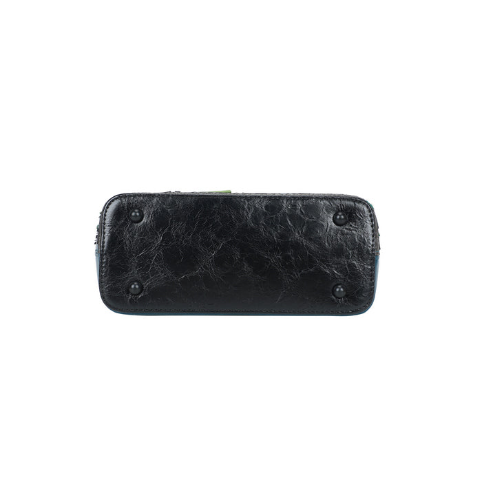 Black leather wallet on a white background