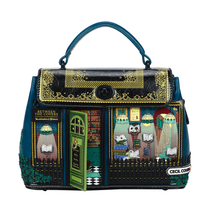 Decorative handbag with artistic design on a white background