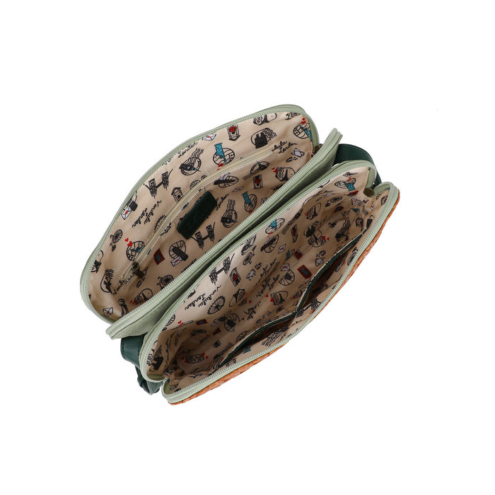 Cosmetic bag with dog pattern on a white background