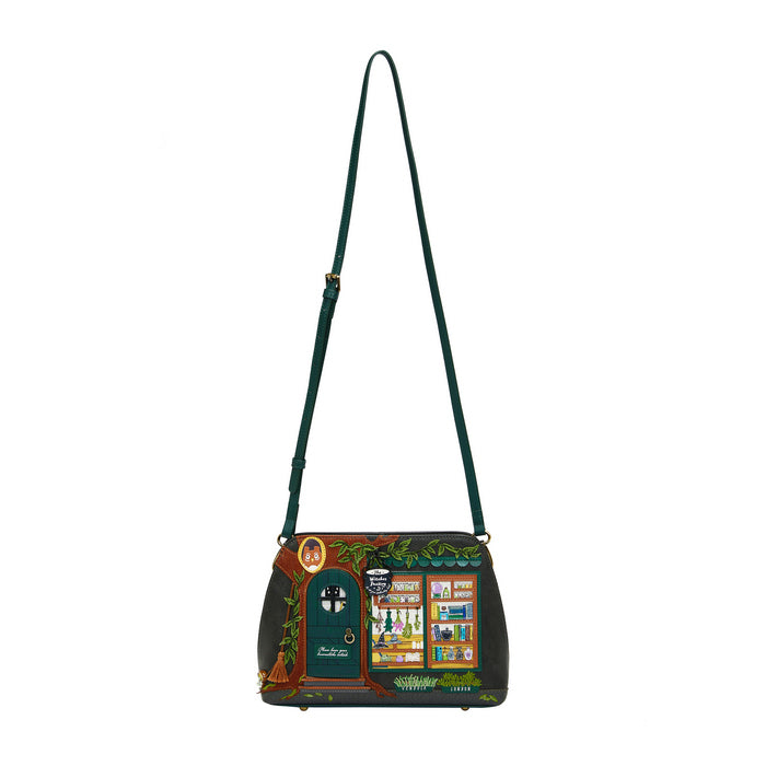 Handbag with a decorative design on a white background