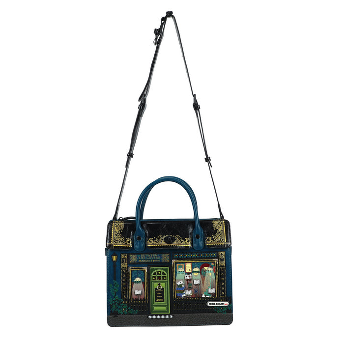 Decorative handbag with artistic design on a white background