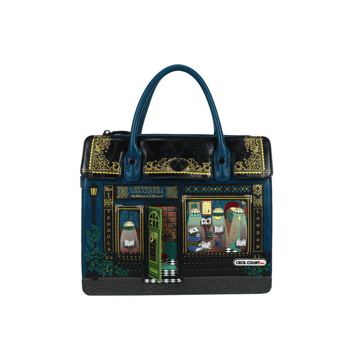 Decorative handbag with artistic design on a white background