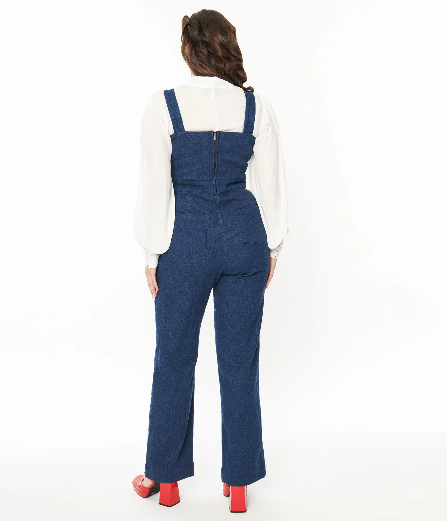 Unique Vintage Denim Wide Leg Overalls