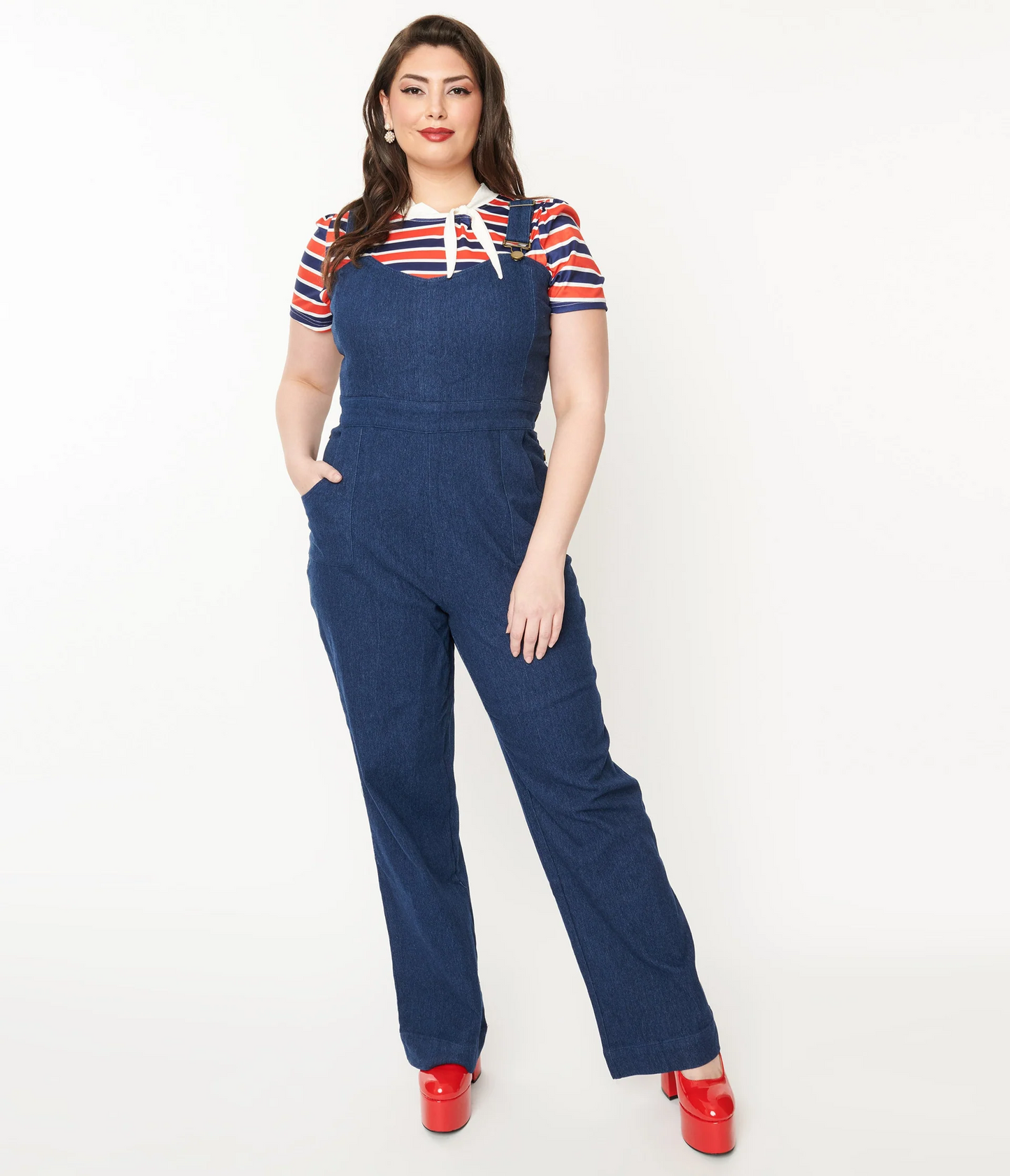 Unique Vintage Denim Wide Leg Overalls