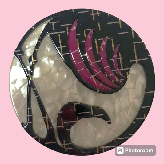 Flamingo Pearlescent Brooch by LYV @BVCM
