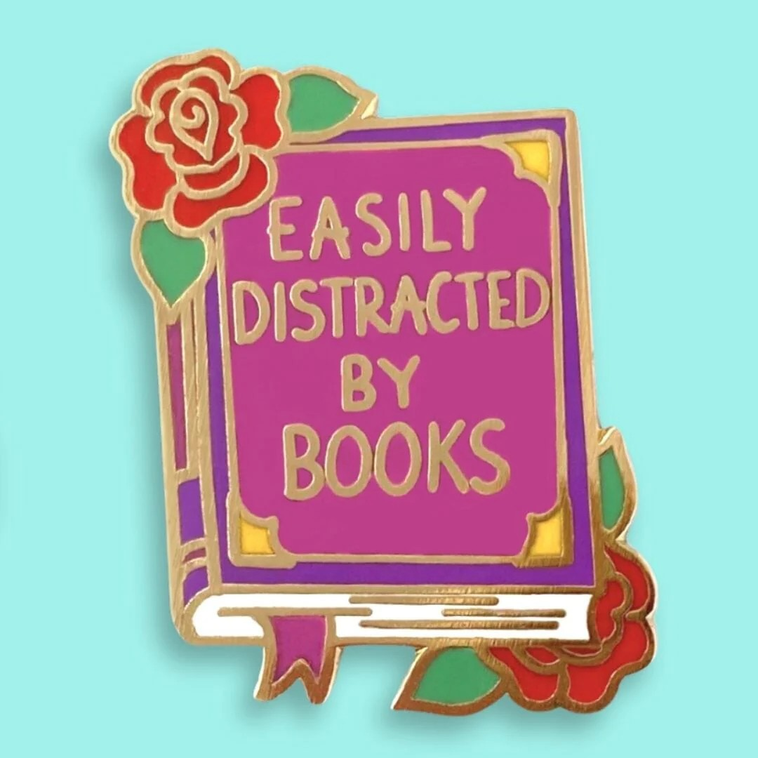 Easily Distracted By Books Lapel Pin @BVCM