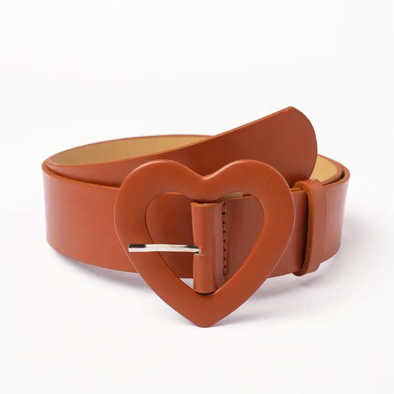 Cute Heart Buckle Wide Belts | 8 Colours