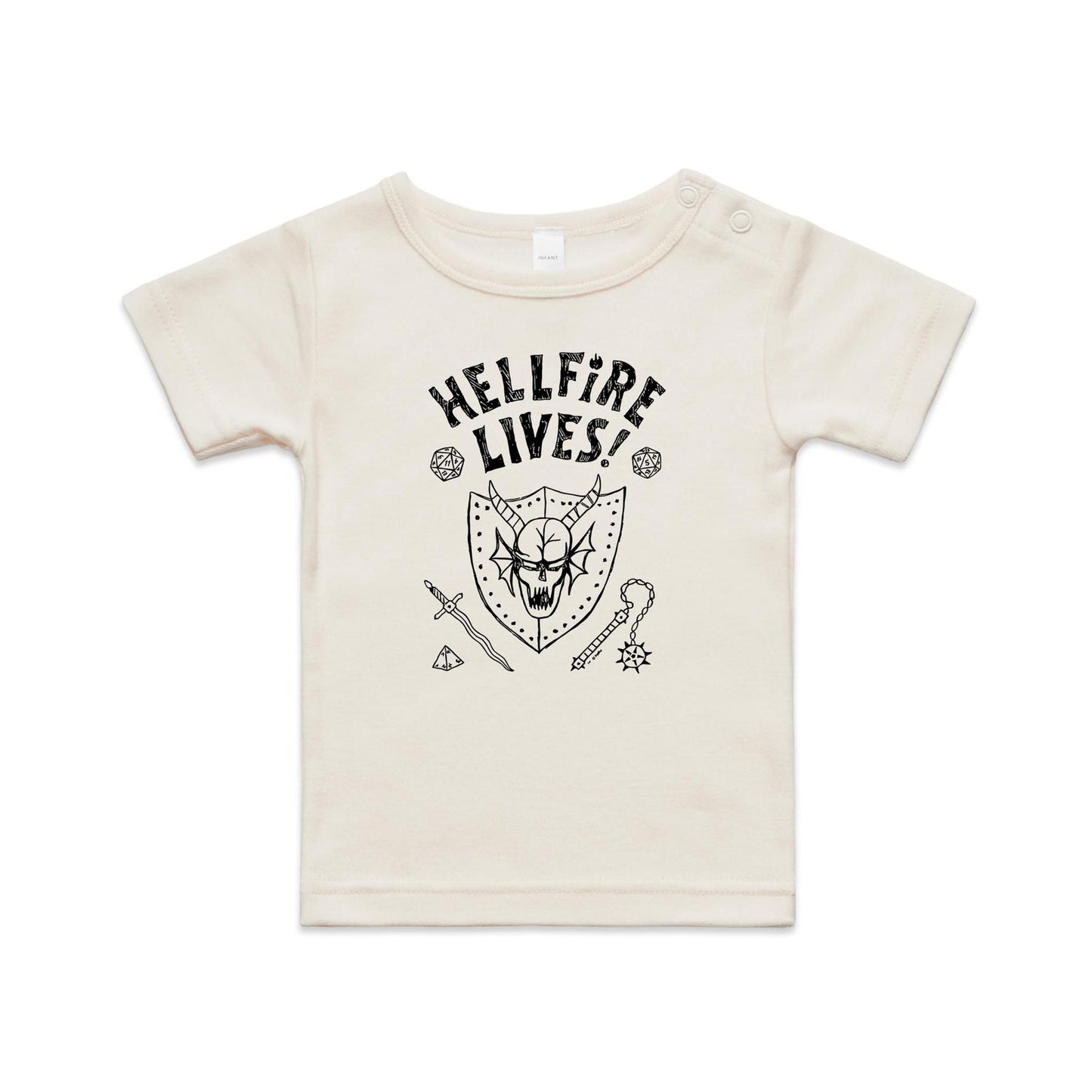 Hellfire Lives - Organic Infant Wee Tee - 4 Colours - this is a Print on demand item