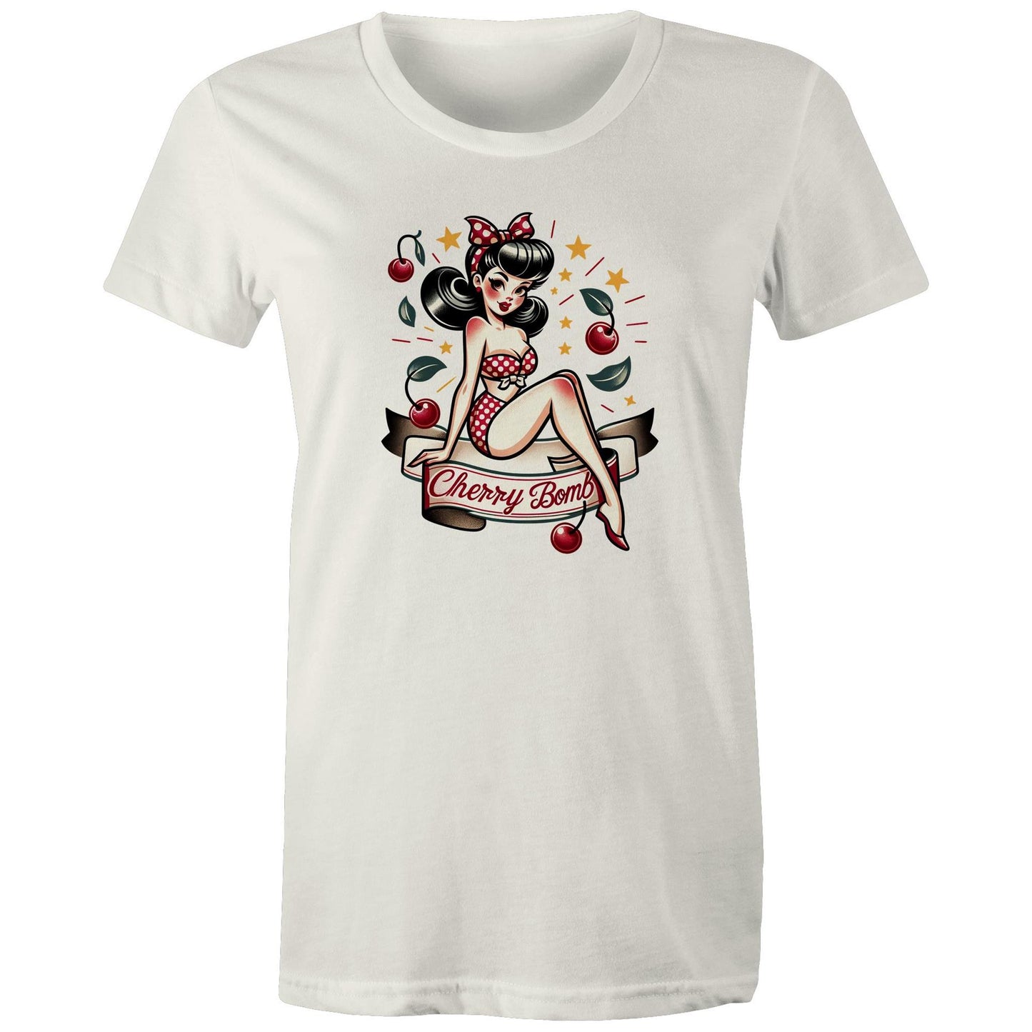 Cherry Bomb Pinup - AS Colour - Women's Maple Tee - 10 Colours