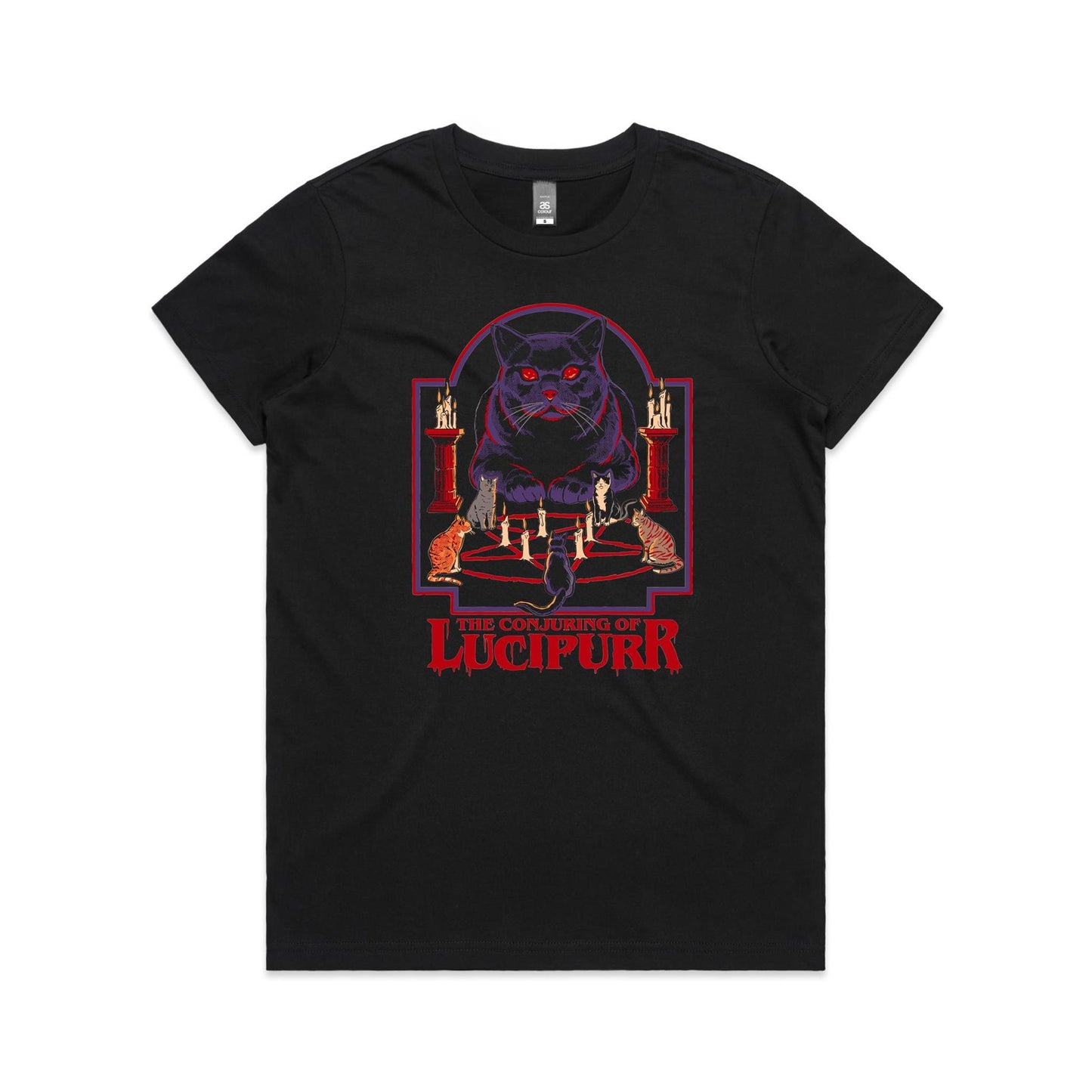 LuciPurr Women's Black Tee | This is a Print on Demand Item