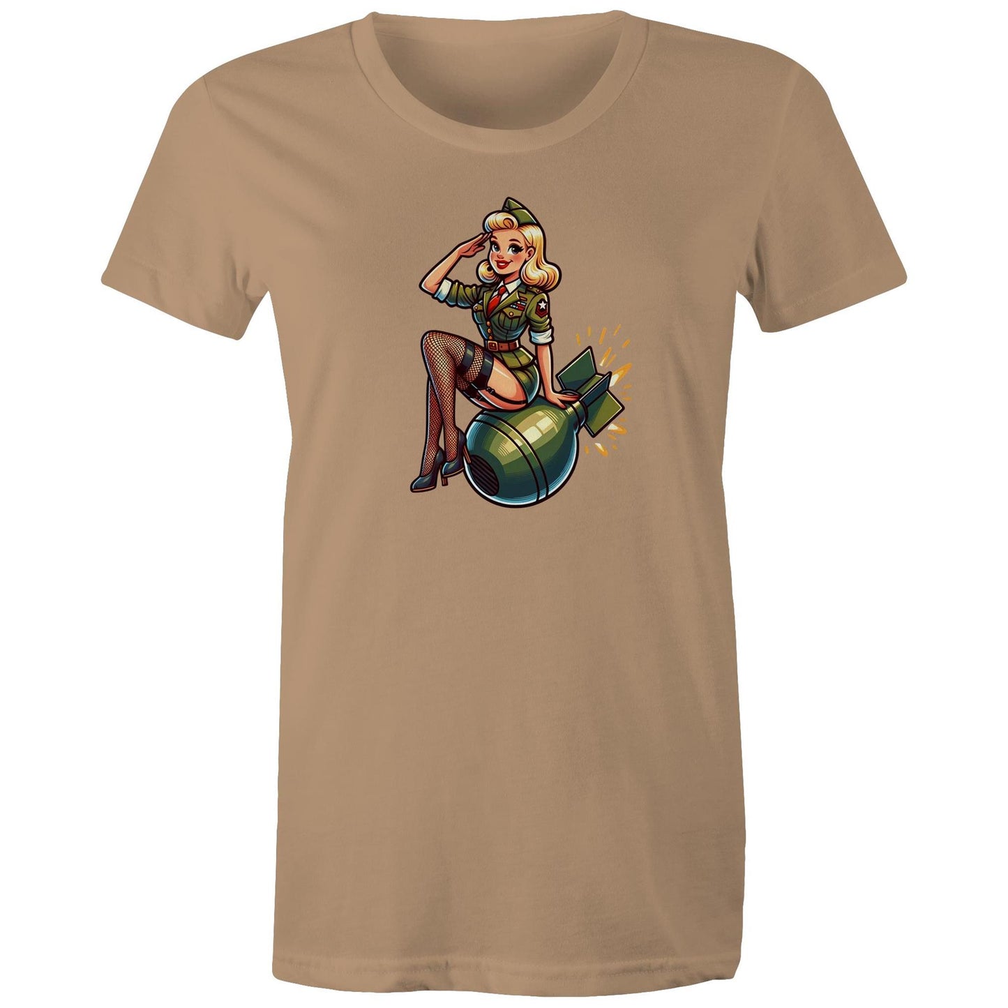 Bombshell Pinup - AS Colour - Women's Maple Tee - 8 Colours