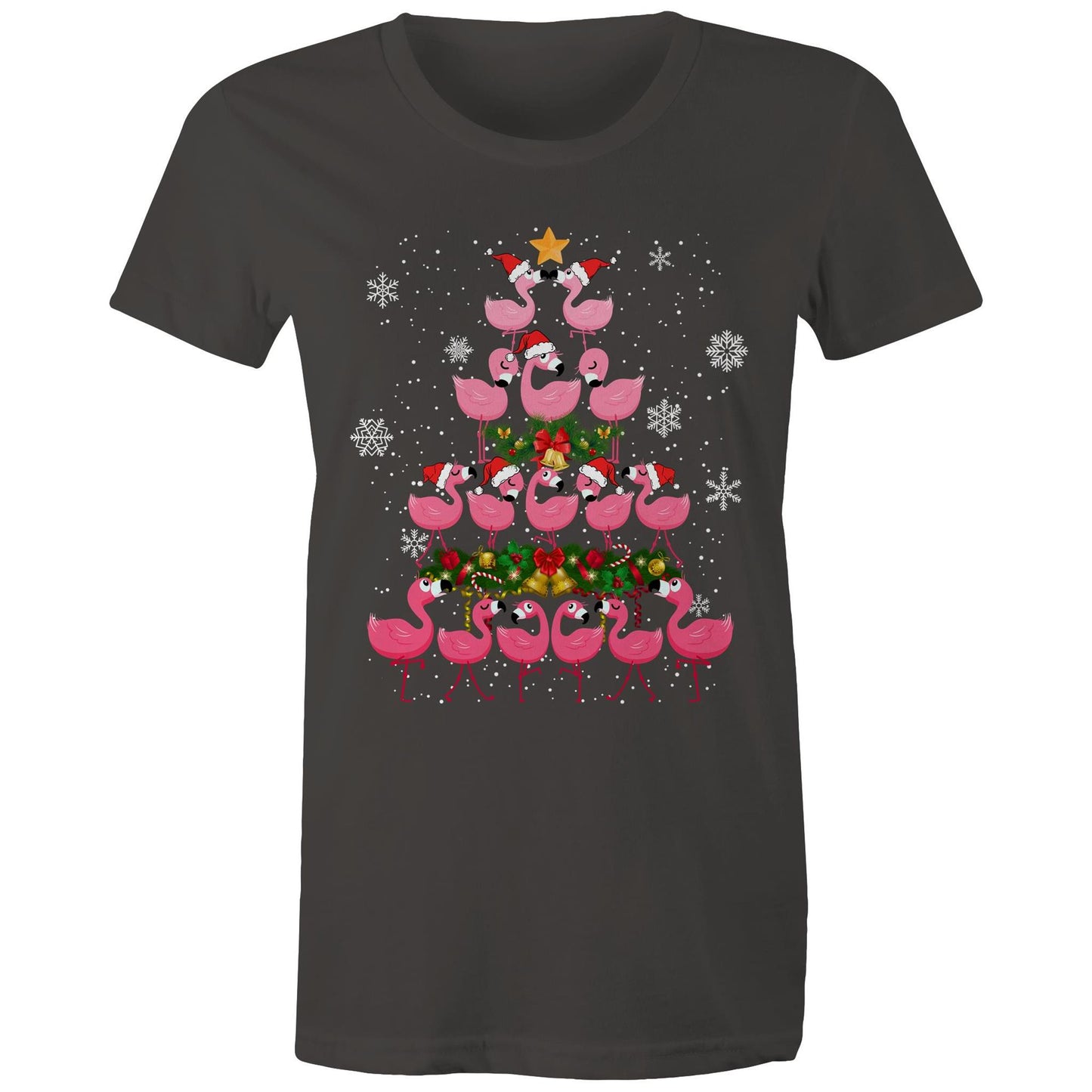 Flamingo Christmas Tree - AS Colour - Women's Maple Tee - 7 Colours