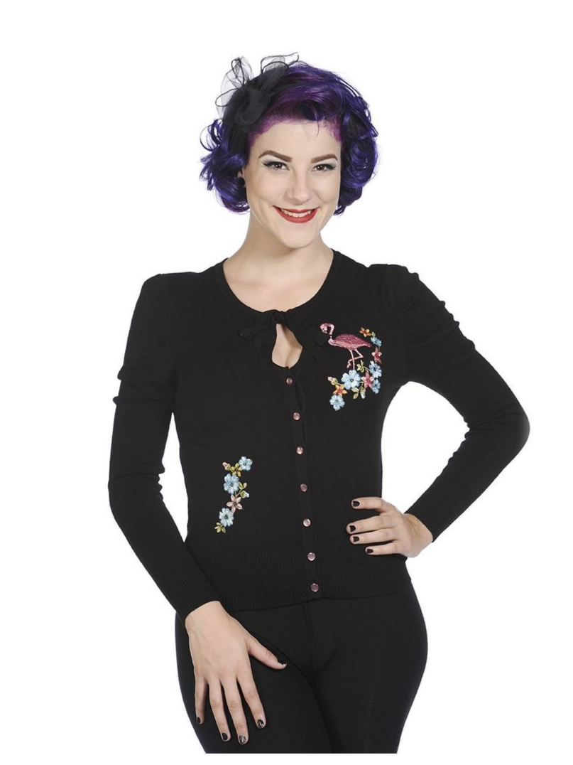 Flamingo Cardigan | Black | Size Small Only | CLEARANCE