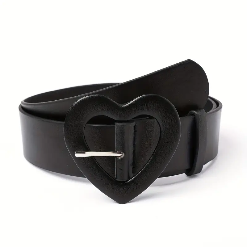 Cute Heart Buckle Wide Belts | 8 Colours