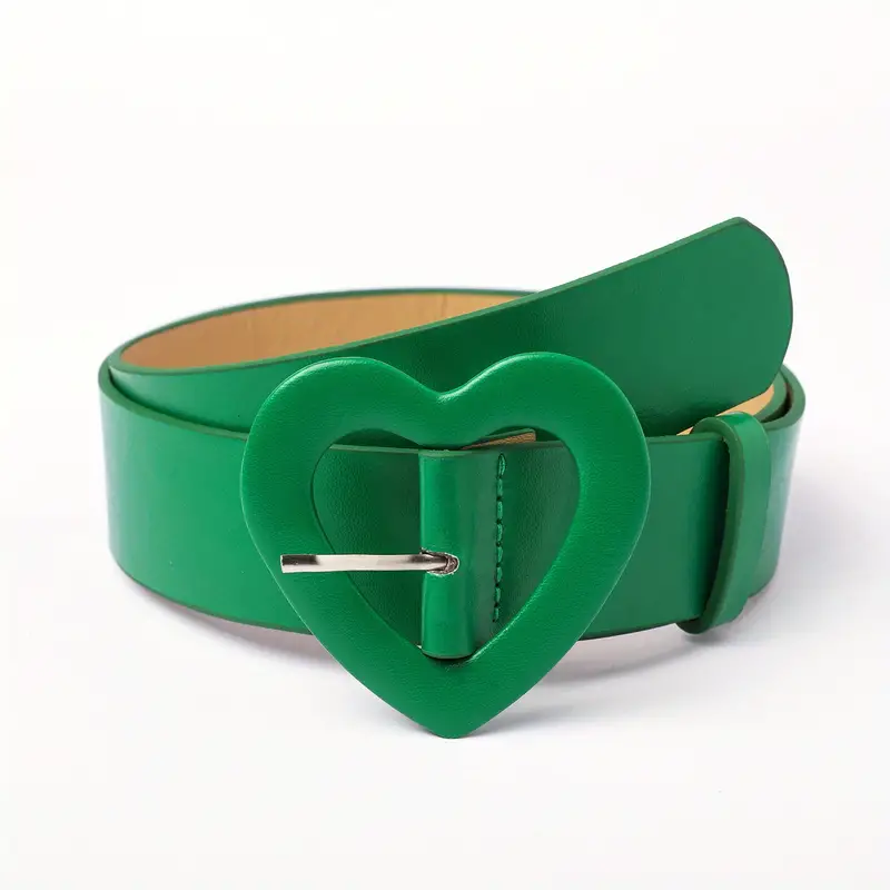 Cute Heart Buckle Wide Belts | 8 Colours