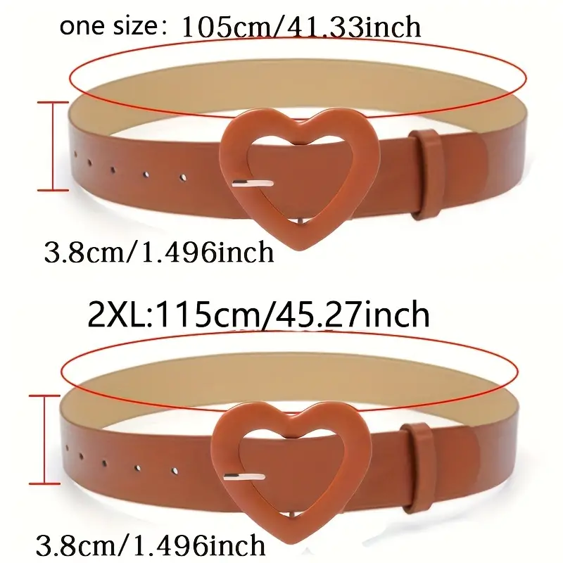 Cute Heart Buckle Wide Belts | 8 Colours