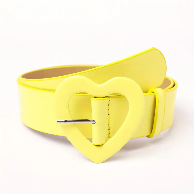 Cute Heart Buckle Wide Belts | 8 Colours