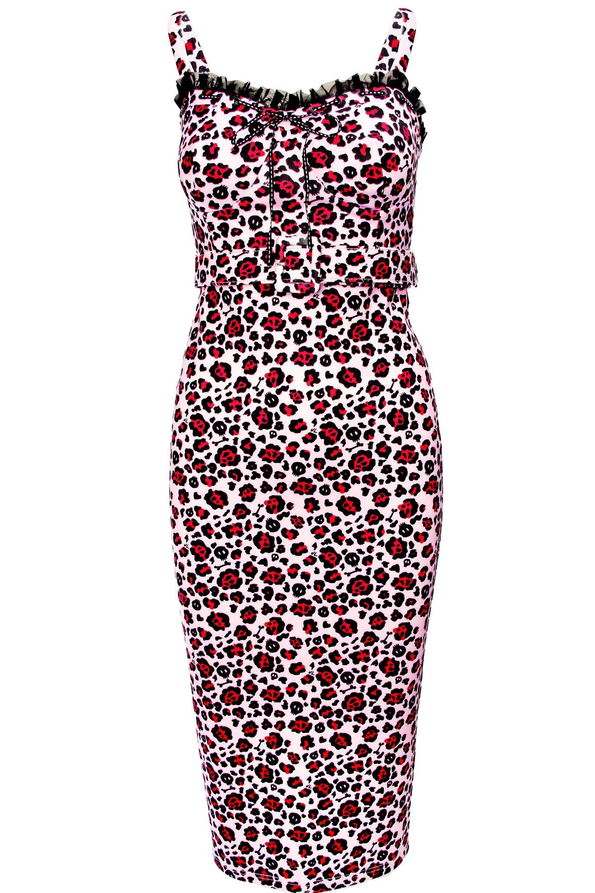 Love Bites Pencil Dress - Pink Leopard - Katakomb x Jessica Louise Collection | CLEARANCE | Only Sizes 2X & 3X Left