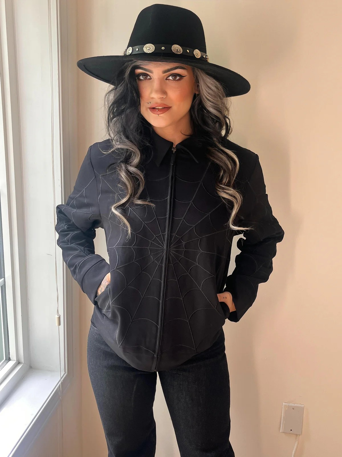 webbed work jacket halloween katakomb lana rose