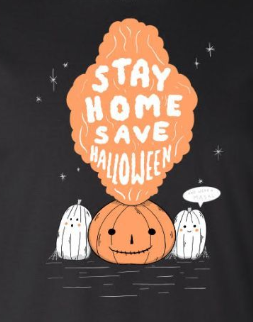 Unique-Vintage x Stay Home Save Halloween on Graphite Black Unisex Tee | Only Size Large Left