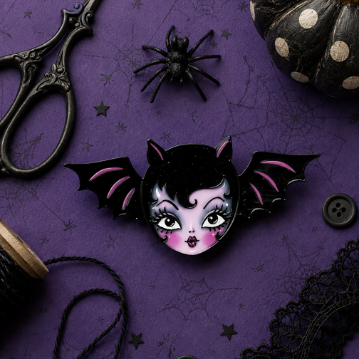 Lily the Vamp Brooch by Miss Fluff x Lipstick & Chrome | PREORDER