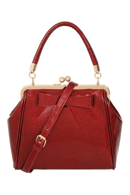 American Sparkle Kiss Lock Handbag - RED @BVCM