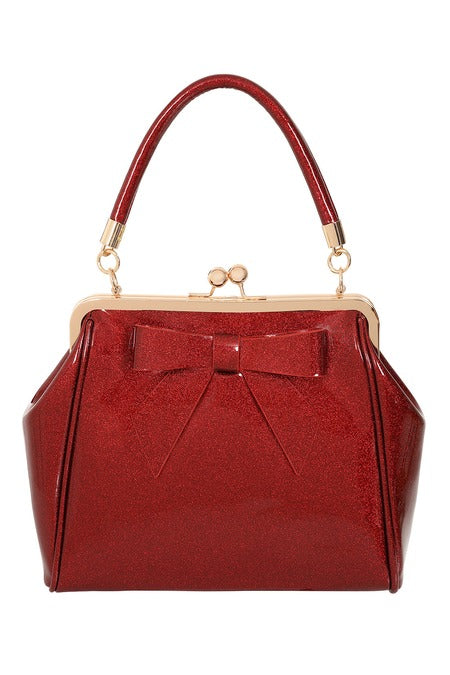 American Sparkle Kiss Lock Handbag - RED @BVCM