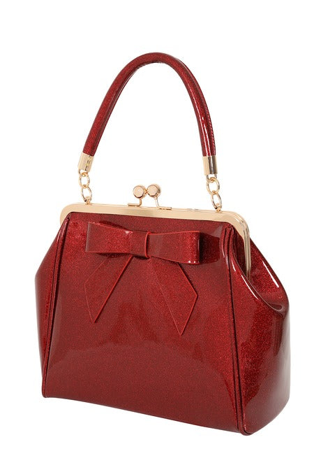American Sparkle Kiss Lock Handbag - RED @BVCM