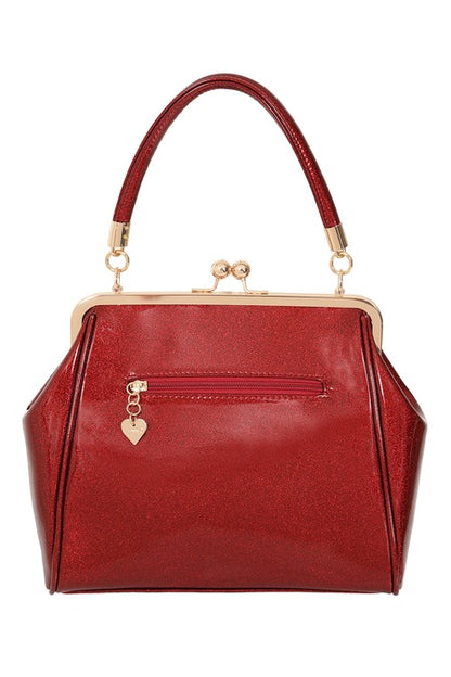 American Sparkle Kiss Lock Handbag - RED @BVCM