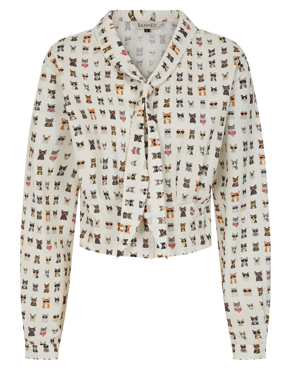 A long-sleeve button-up shirt by Sandro, featuring an all-over print of small dog illustrations on an off-white background.