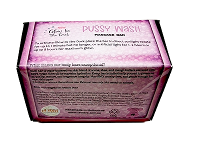 Pussy Wash - Massage Bar - Glow in the Dark (for Humans)